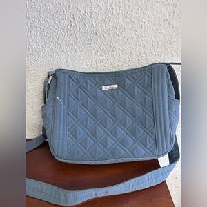 Vera Bradley On The Go Convertible Crossbody Quilted Dusty Blue Purse